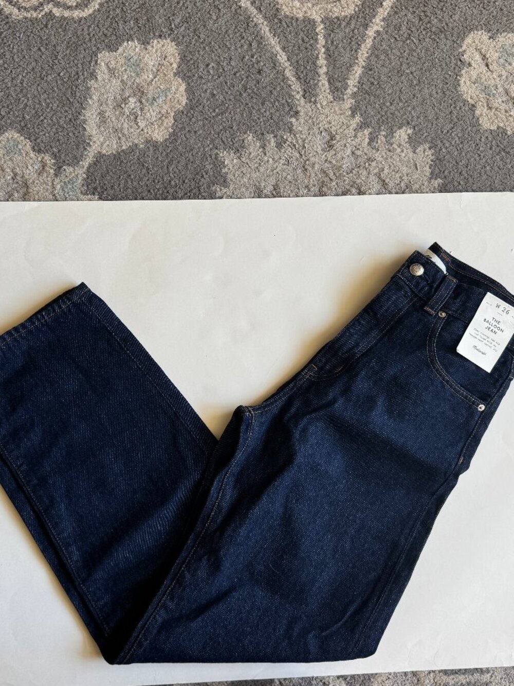 NWT Madewell The Balloon Jean Rinse Indigo Dark Wash Size 26